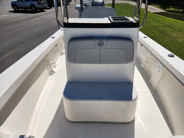 2023 May-Craft 208 CC boat interior with seating and console.