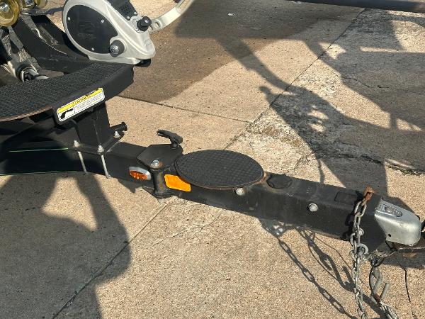 Trailer hitch of 2017 Nitro Z21 Z-Pro High Performance boat on concrete surface.