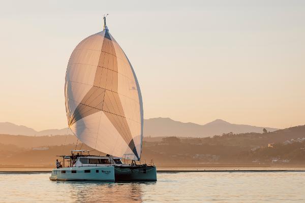 Vision 444 sailboat on calm water at sunset, 2025 model.