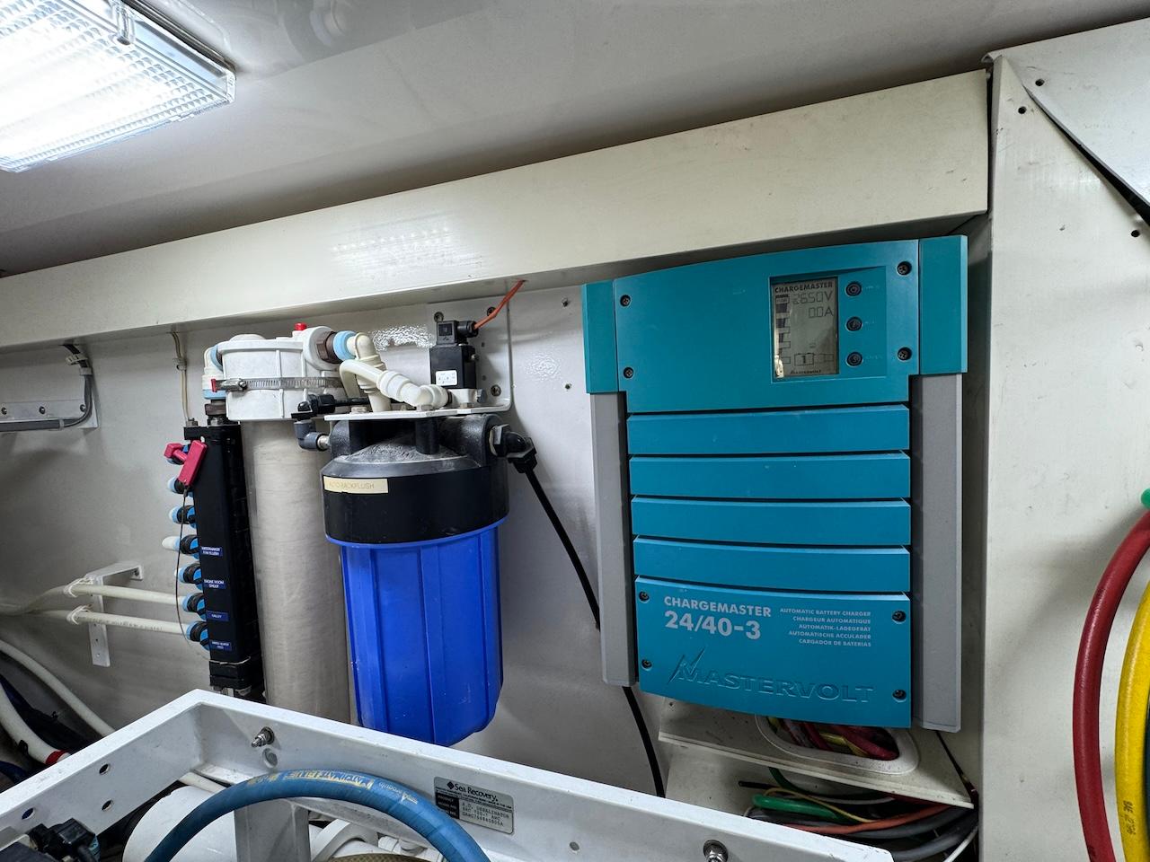Electrical system and water filter in 2007 Viking 52 Convertibles yacht.