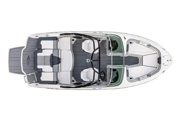 Manufacturer Provided Image: 2025 Chaparral 21 SSi boat, top view, showcasing sleek design and spacious seating.