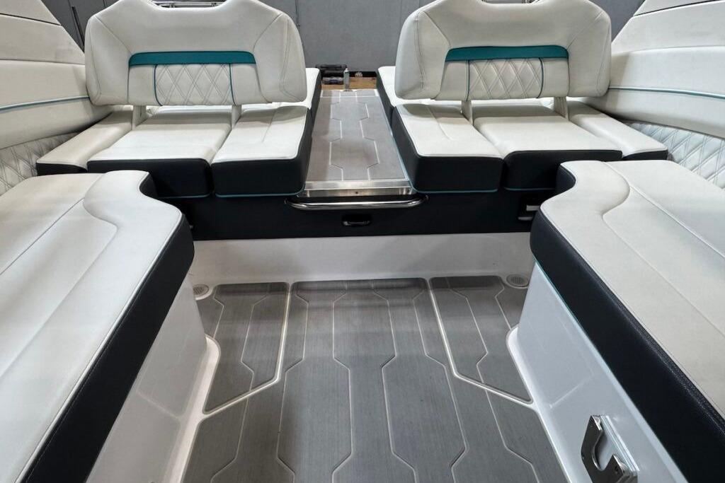 2022 Regal LS6 Surf boat interior with luxurious seating and modern design.