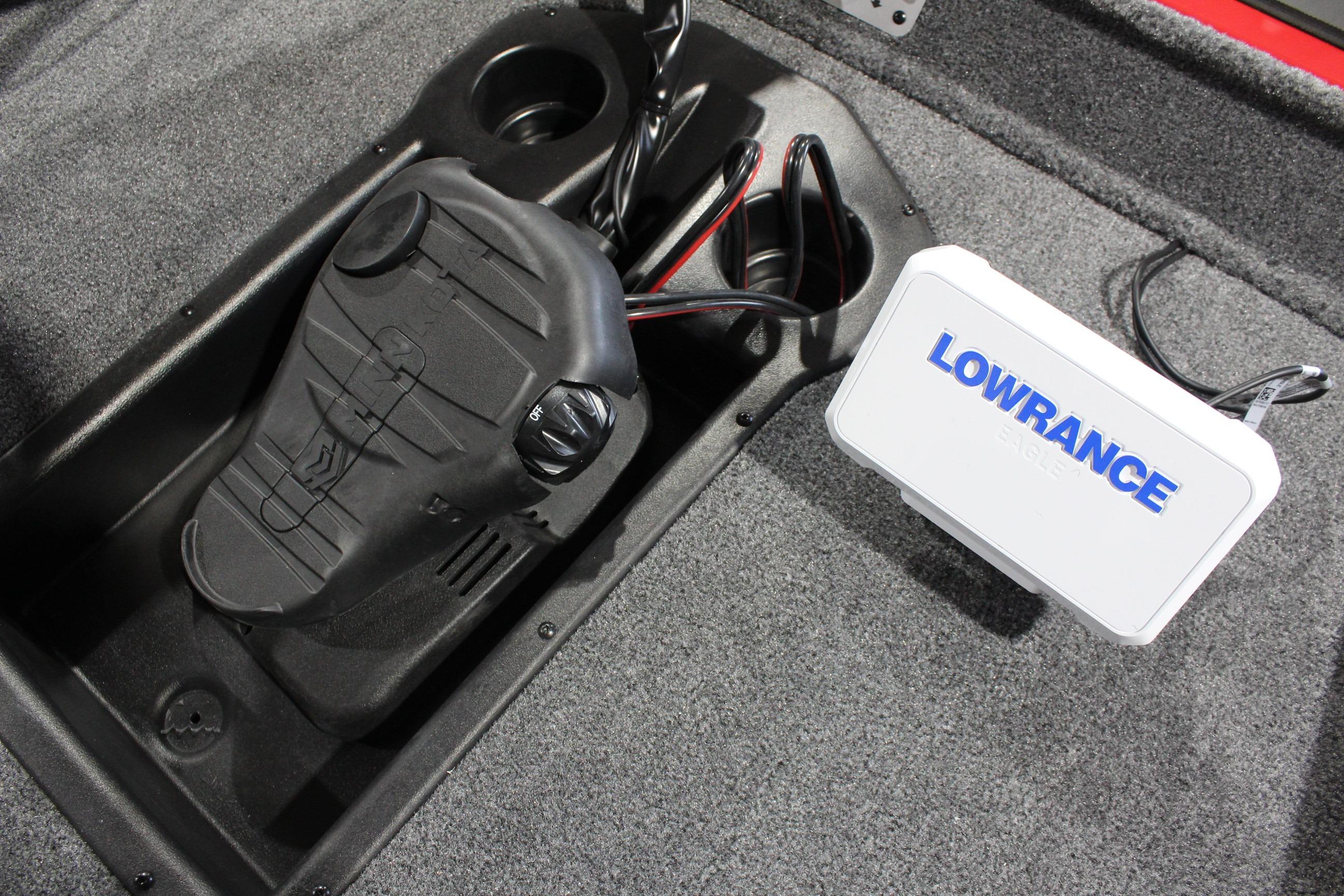 2026 Tracker Pro Team 175 boat with Lowrance electronics and foot pedal control.
