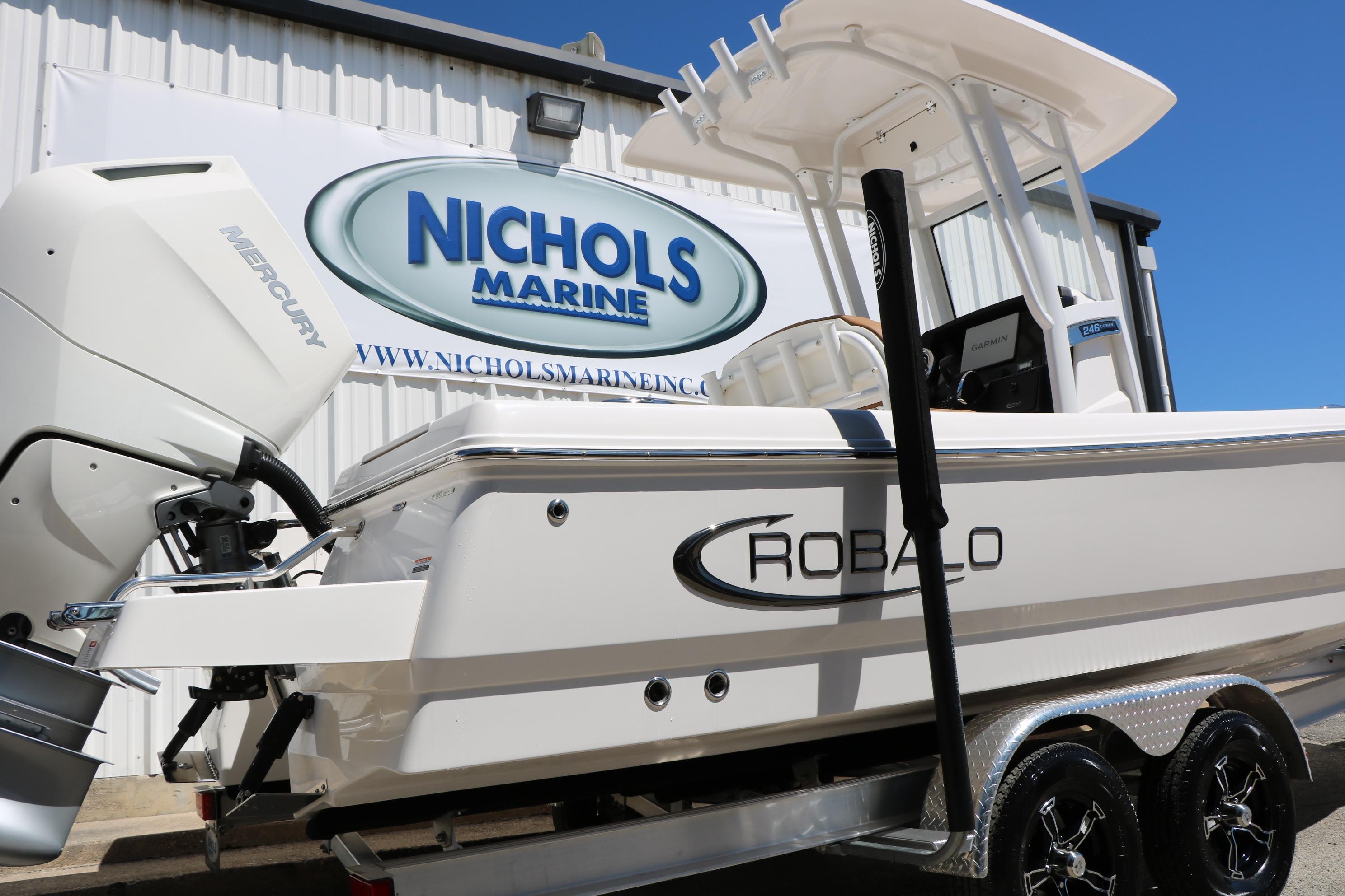 2026 Robalo 246 Cayman boat at Nichols Marine dealership.