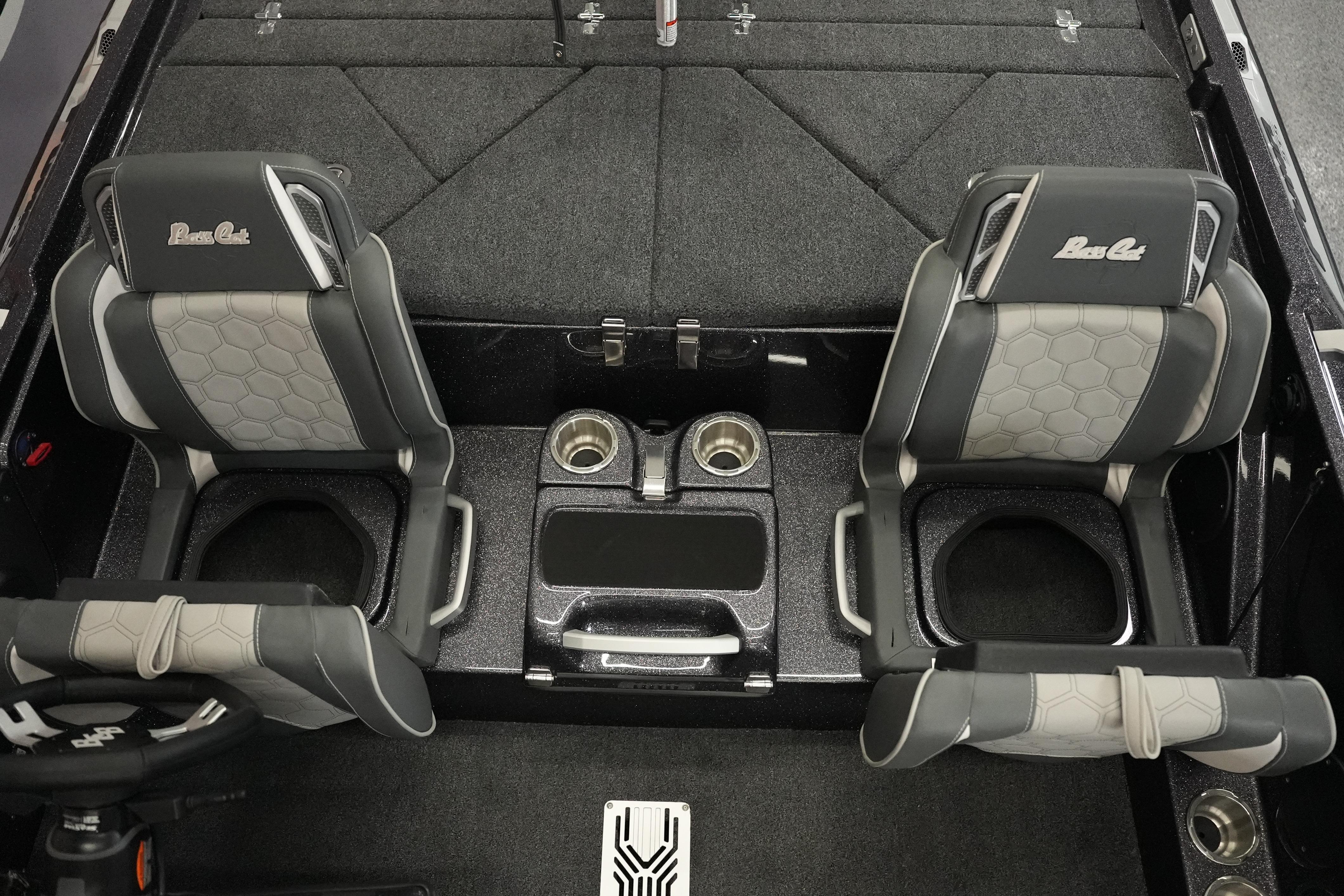2026 Bass Cat Puma STS interior with dual seats and center console.
