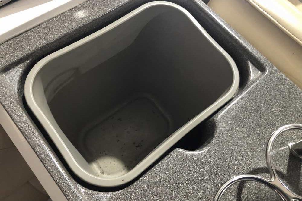 Storage compartment on a 2007 Regal 3350 Sport Cruiser boat.