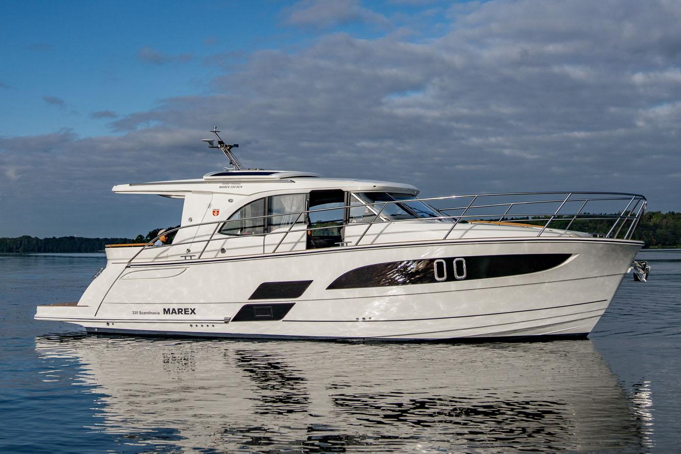 Manufacturer Provided Image: Marex 330 Scandinavia 2026 on calm waters.