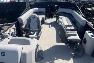 2026 Princecraft Vectra 23 L pontoon boat interior with spacious seating and modern design.