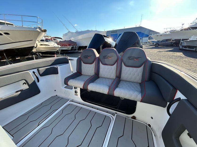 2024 Glasstream 32 GSX boat interior with stylish seating and modern design.