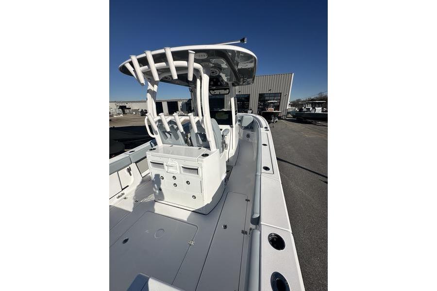 2026 Sportsman Open 282 Center Console boat, sleek design, spacious deck, modern features.