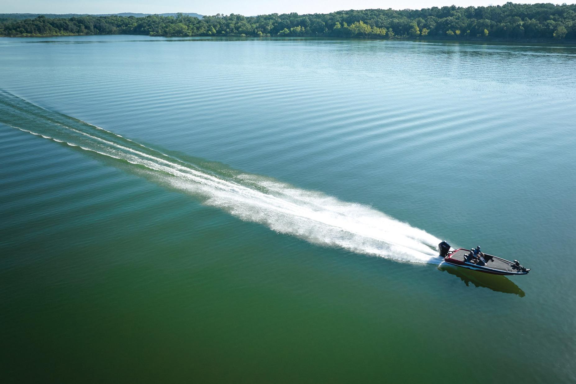 Manufacturer Provided Image: 2026 Nitro Z19 XL Pro boat speeding on a serene lake.