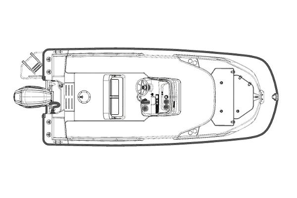 Manufacturer Provided Image: Top view of 2024 Boston Whaler 170 Montauk boat layout.