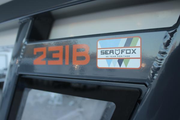 2025 Sea Fox 231 Bay Fox boat logo and model detail.