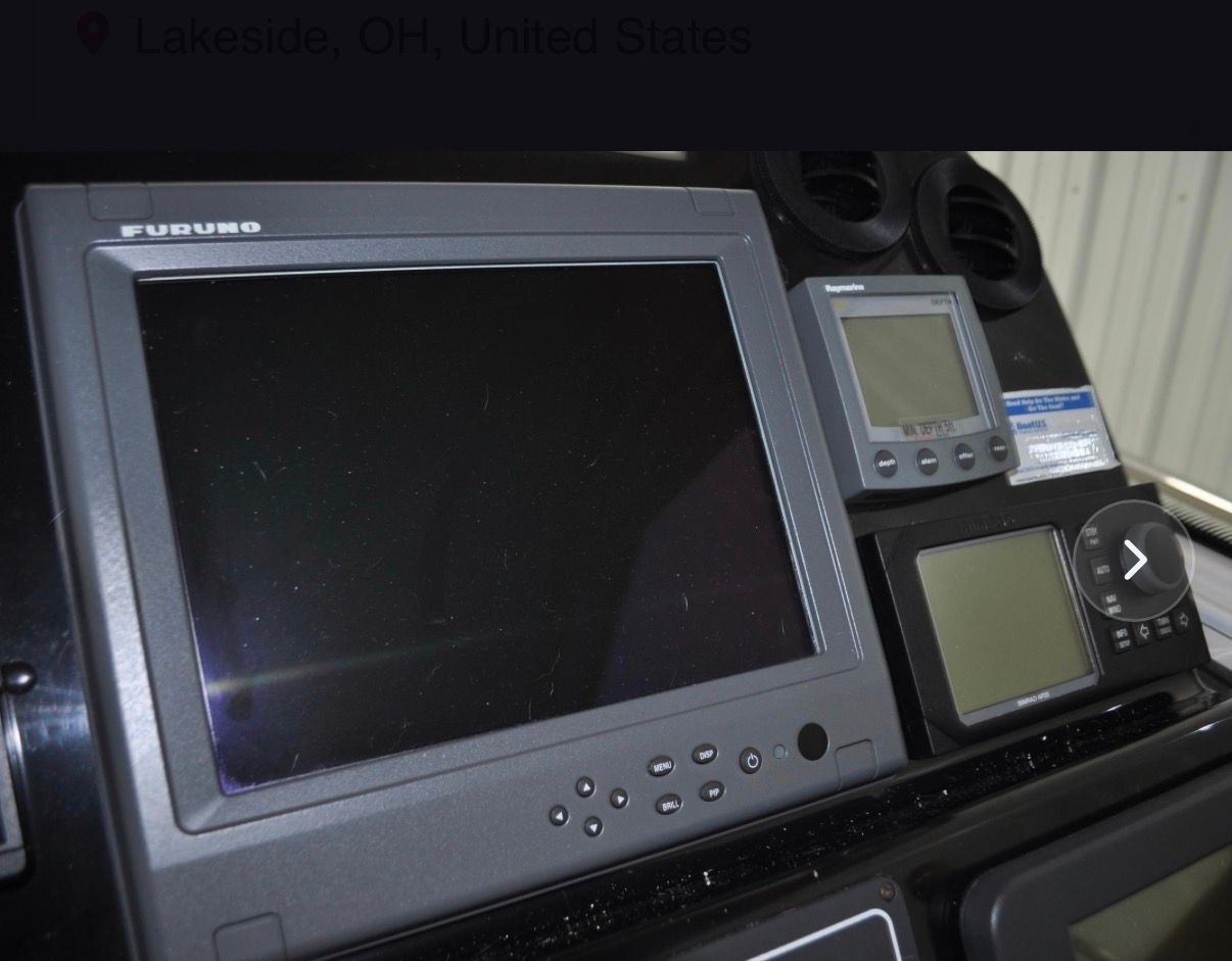 Navigation systems and screens on a boat.