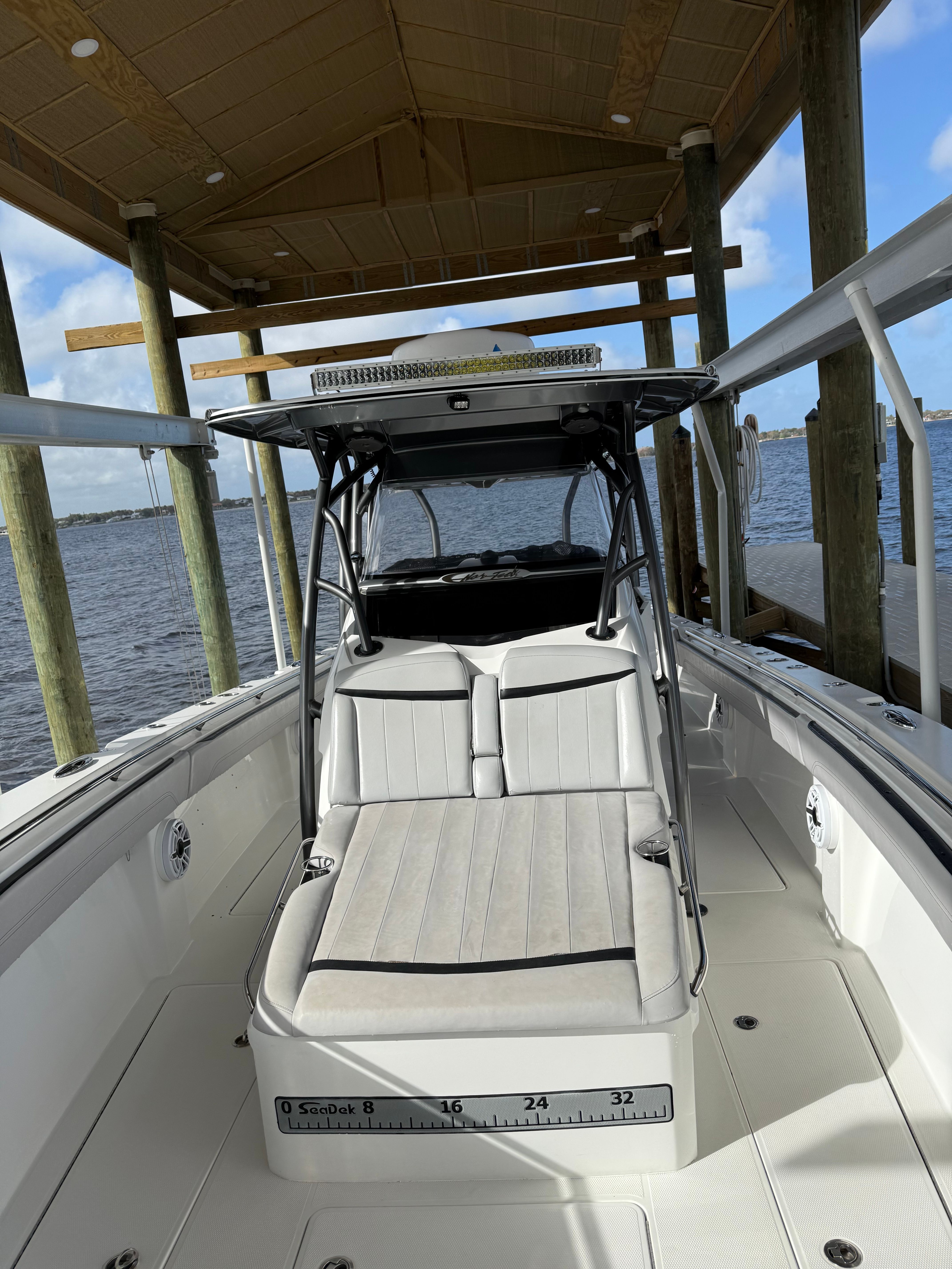 2018 Nor-Tech 392 Super Fish boat at dock.