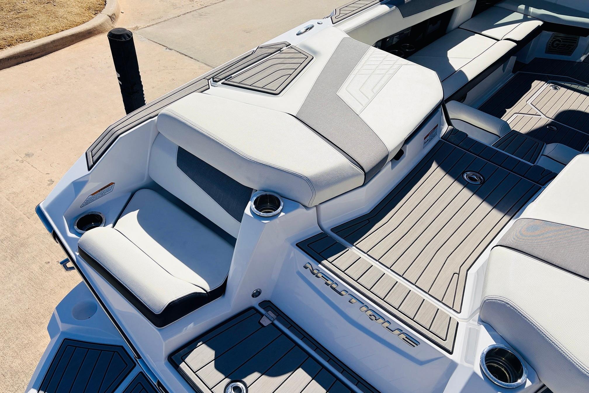 2023 Nautique Super Air Nautique G25 boat interior with sleek seating and modern design.