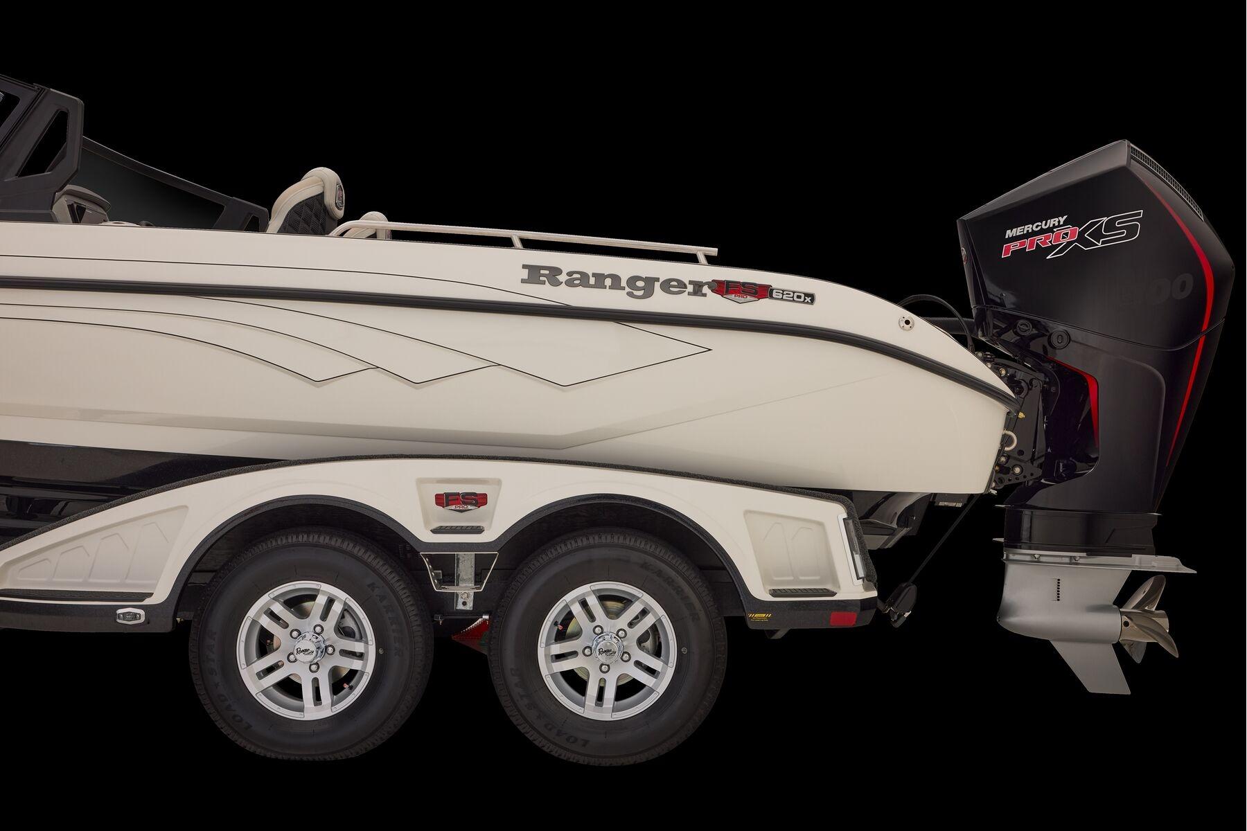 Manufacturer Provided Image: 2026 Ranger 620xFS Pro boat with Mercury Pro XS engine on trailer.