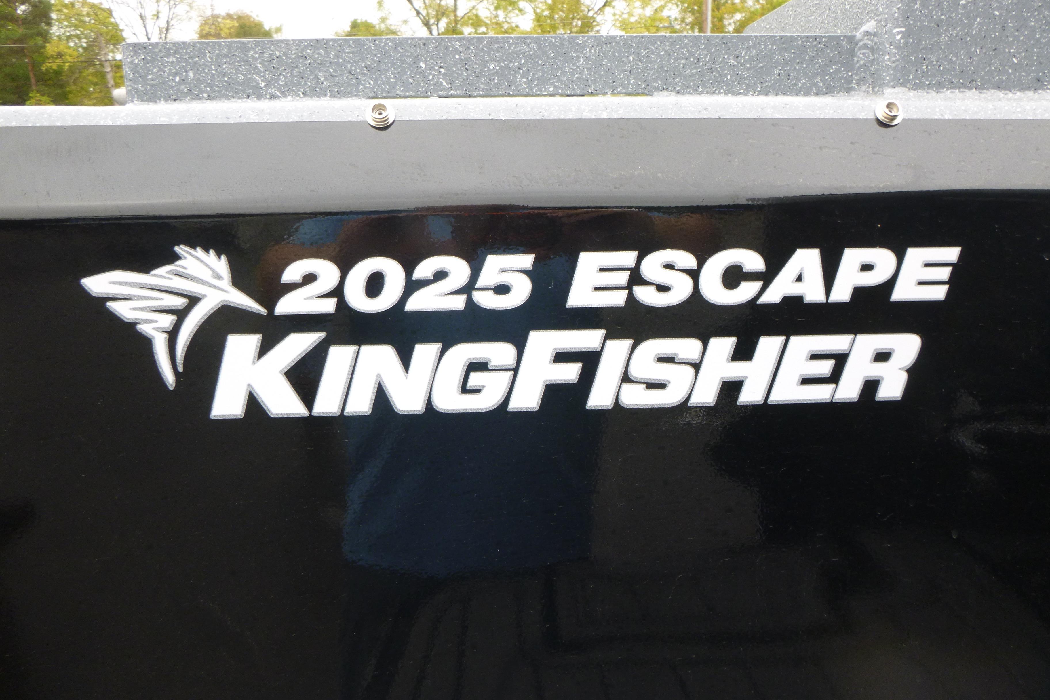 KingFisher 2025 Escape logo on a black surface, showcasing modern design.