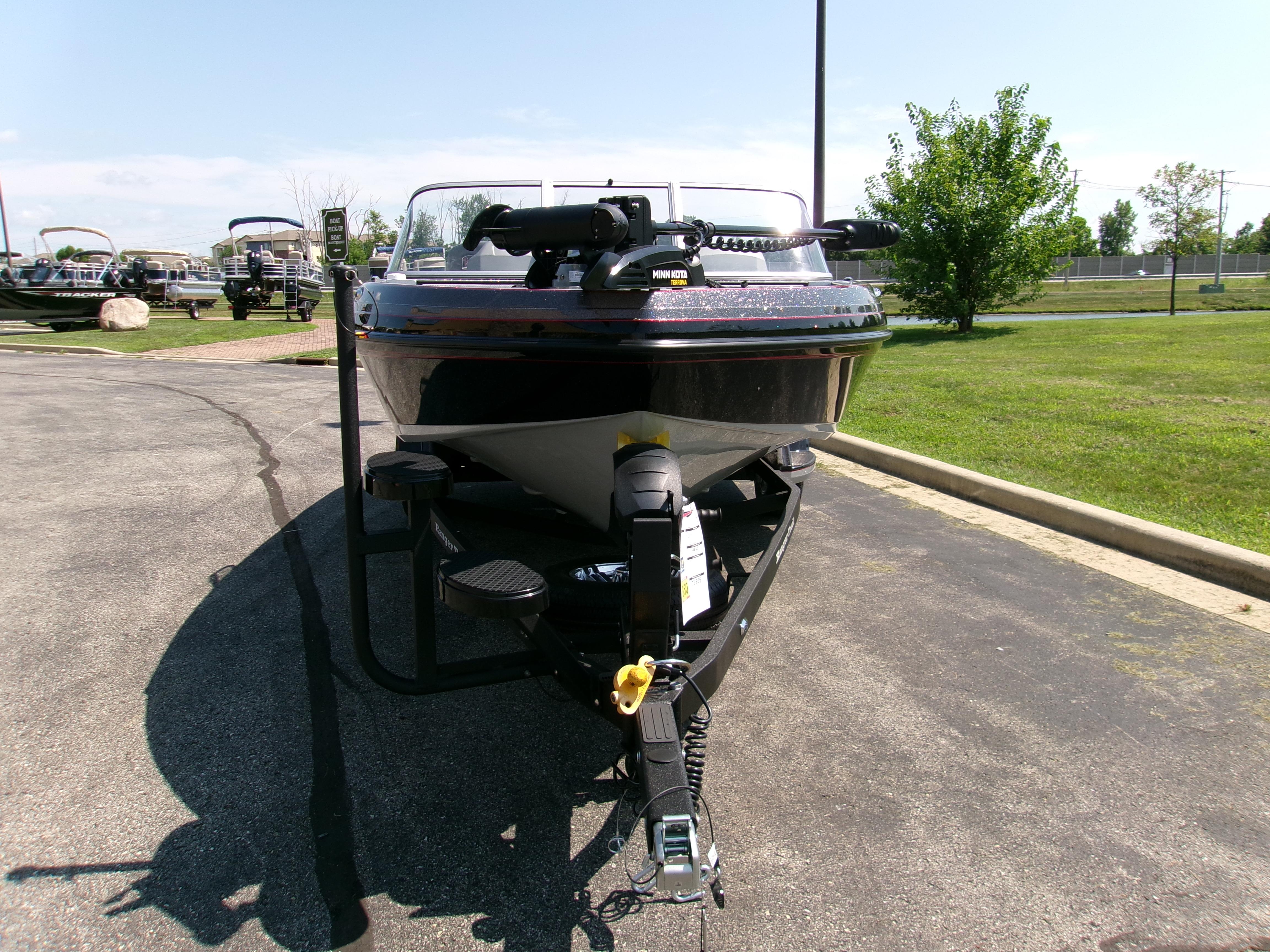 2025 Ranger 1880MS boat on trailer in outdoor setting, front view.