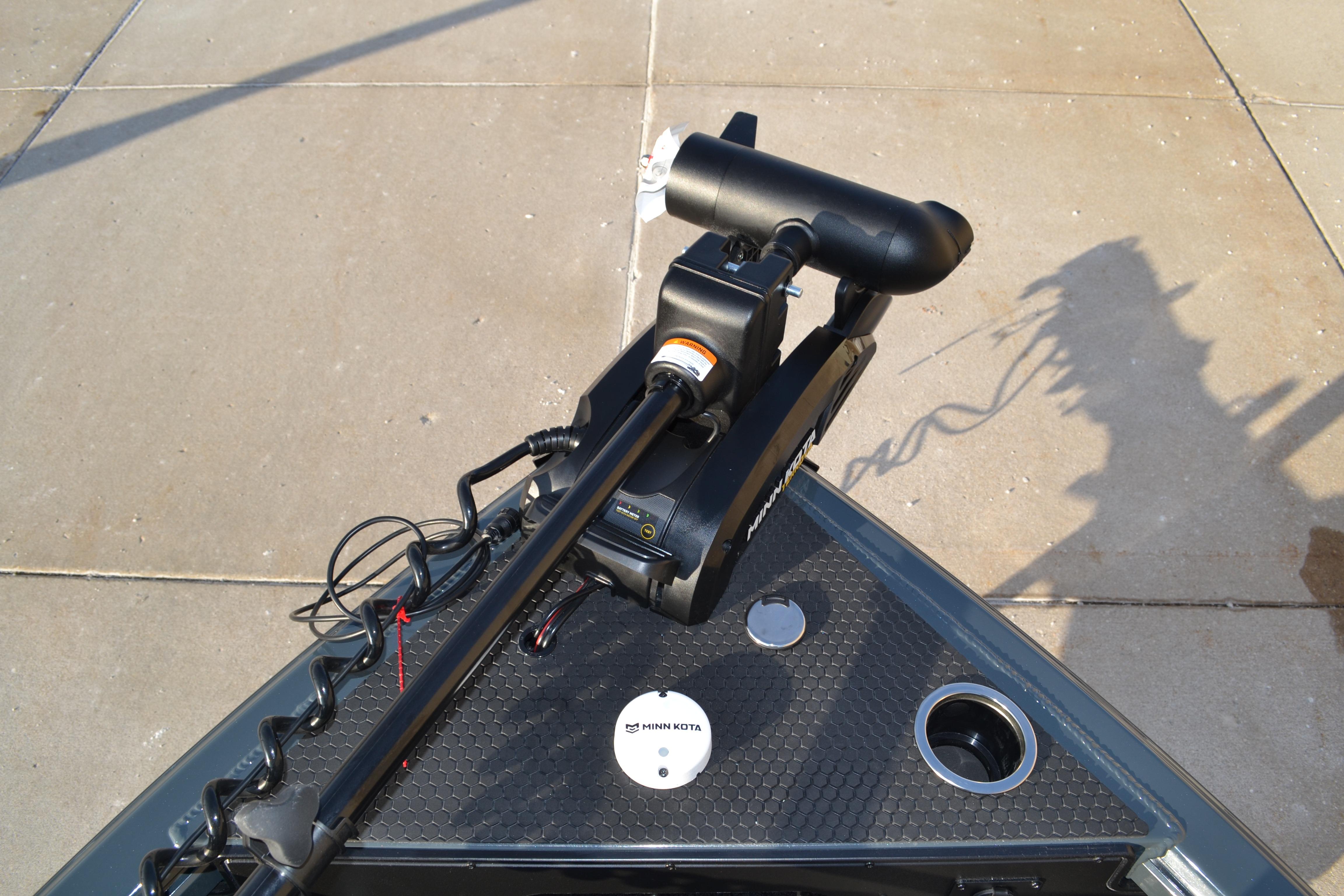 2026 Ranger VS1882SC Reata boat with Minn Kota trolling motor on deck.