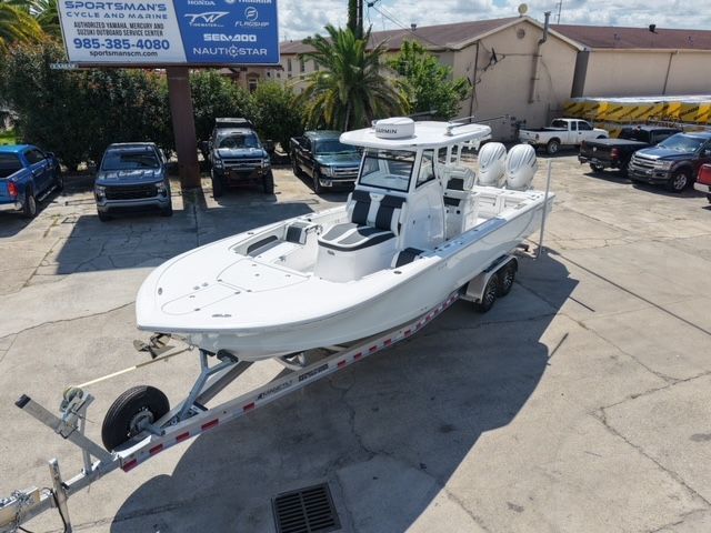 Tidewater 3100 Carolina Bay 2026 on trailer parked outdoors.