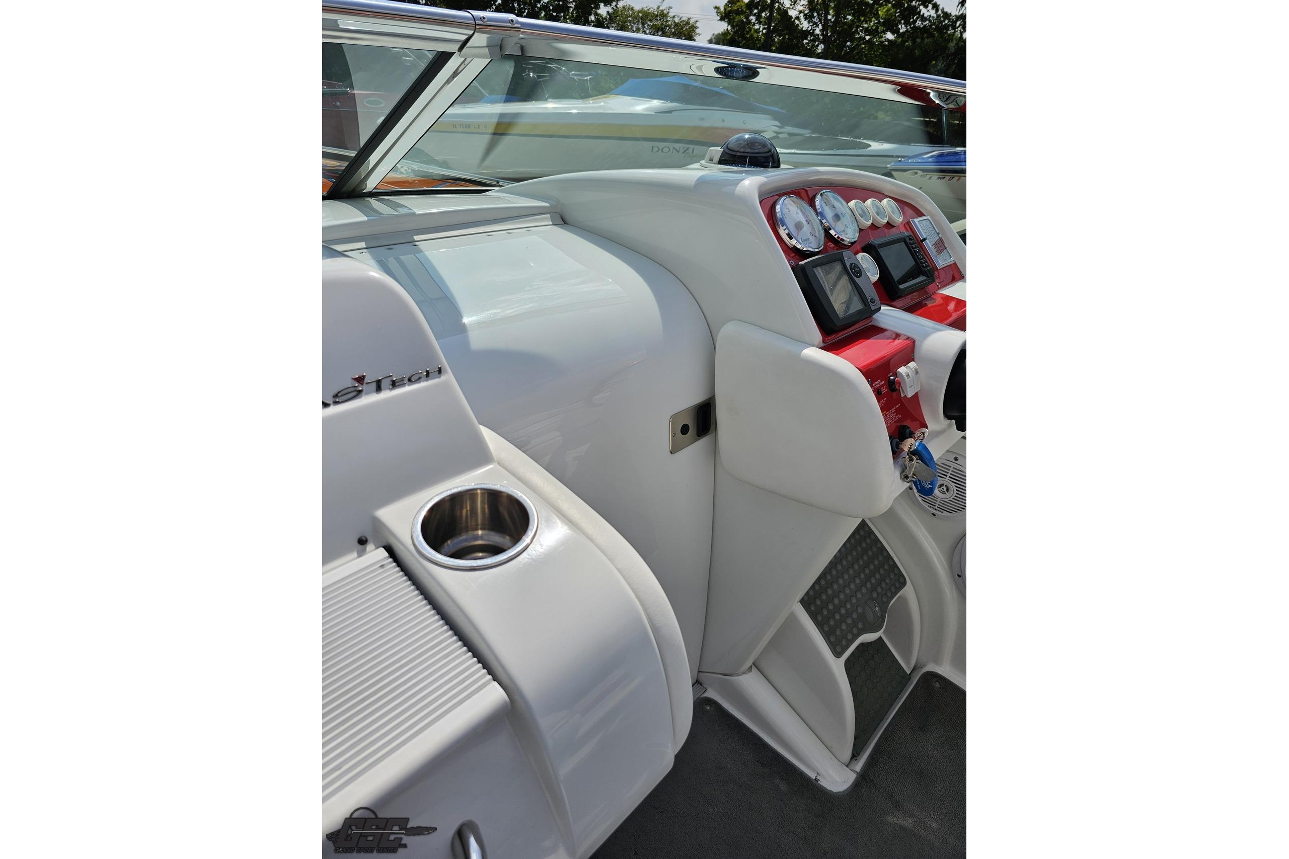 2007 Formula 353 FASTech boat dashboard with gauges and controls.