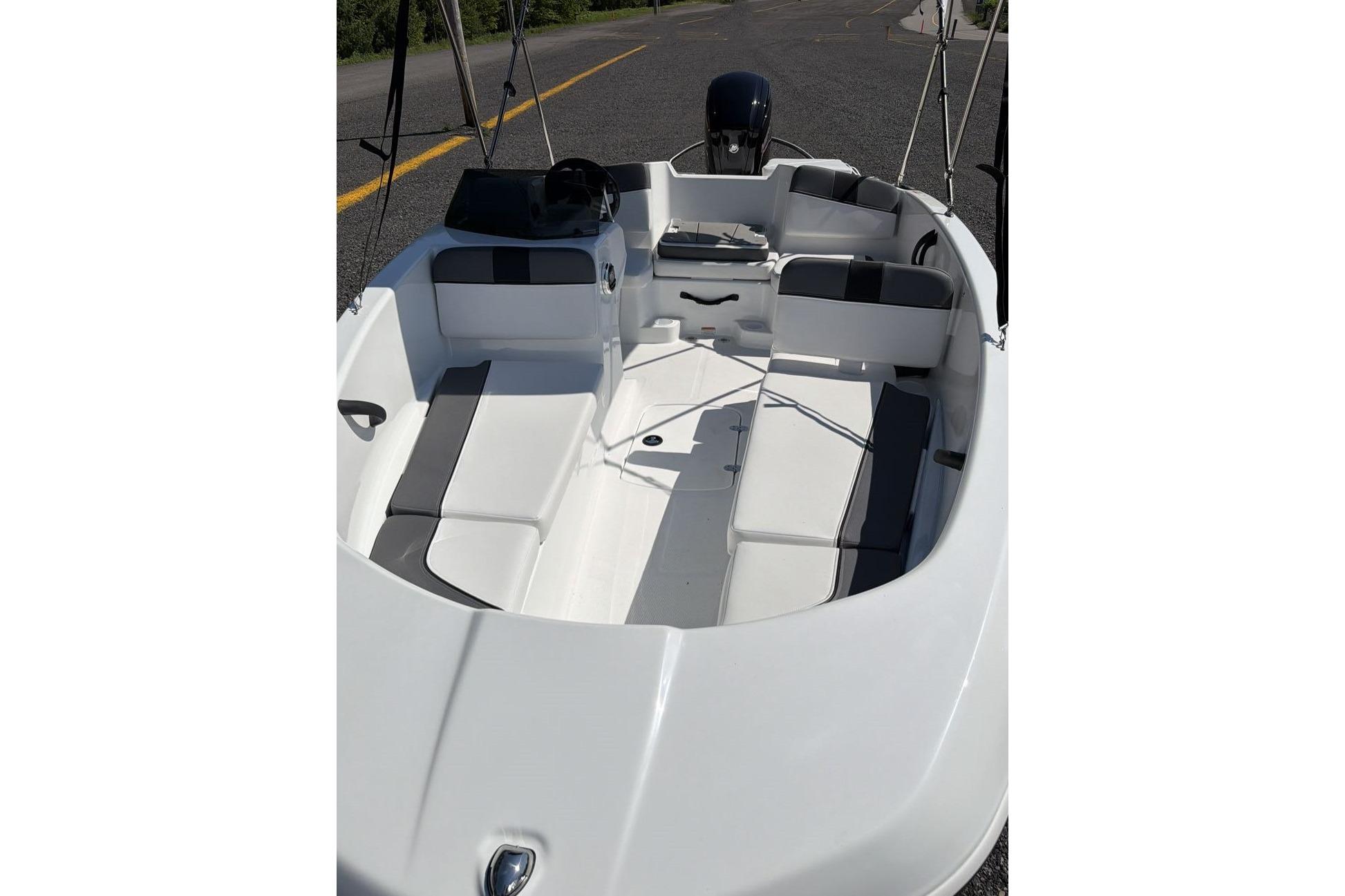 2026 Tahoe T16 boat interior with sleek seating and modern design.