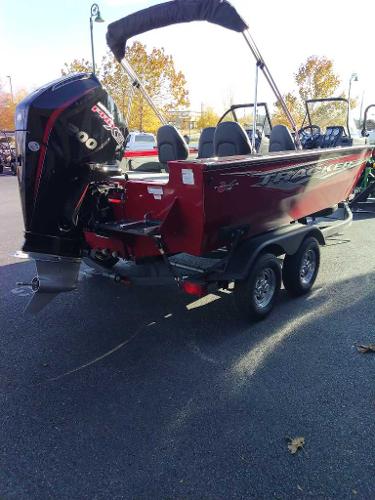 2024 Tracker Targa V-19 WT boat with outboard motor on trailer.