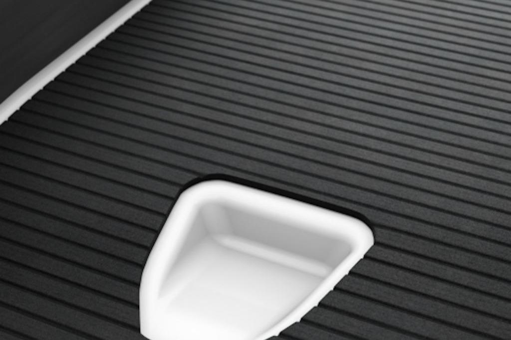 2025 Yamaha WaveRunner SuperJet deck with textured black surface and white inset.