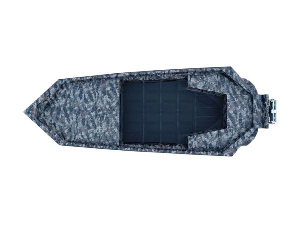 Top view of 2025 Havoc 1656 VJST boat with camouflage design.