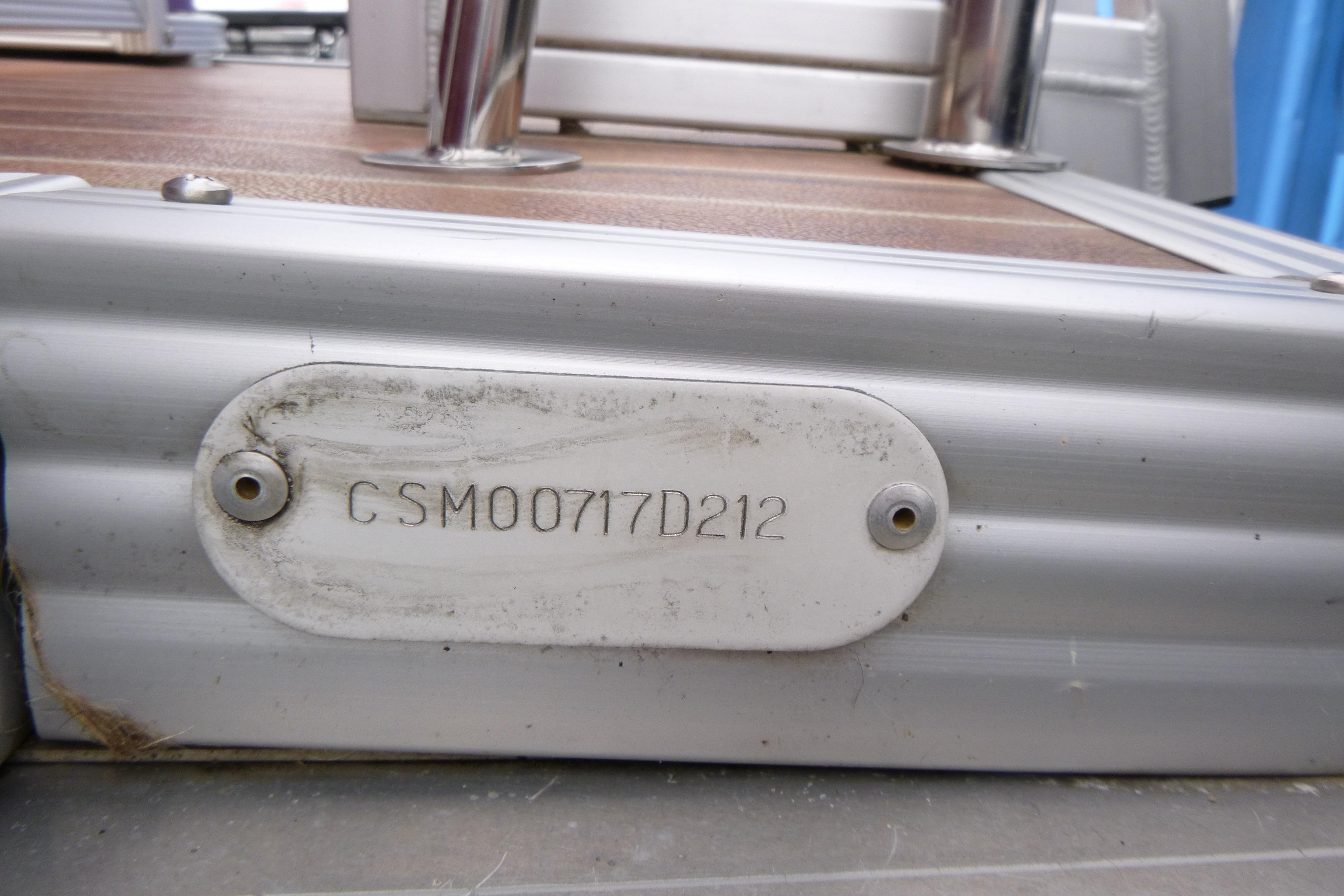 Hull identification number on a 2012 Crest 230SLR Classic boat.