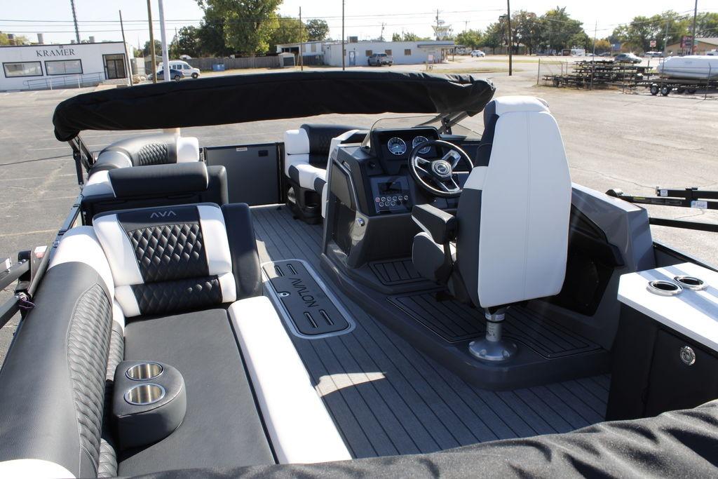 2026 Avalon Catalina Cruise Rear Bench 25 FT interior with luxurious seating and modern dashboard.