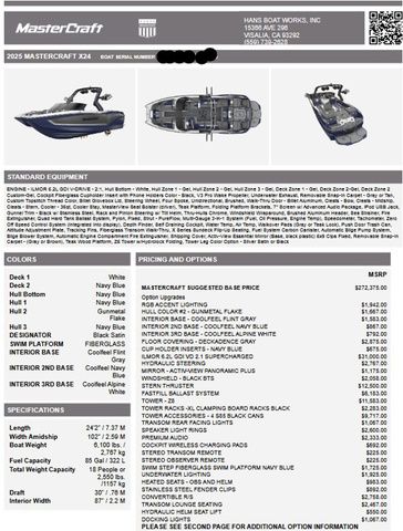 2025 MasterCraft X24 Supercharged 6.2L - 9K Rebate Eligible - 5