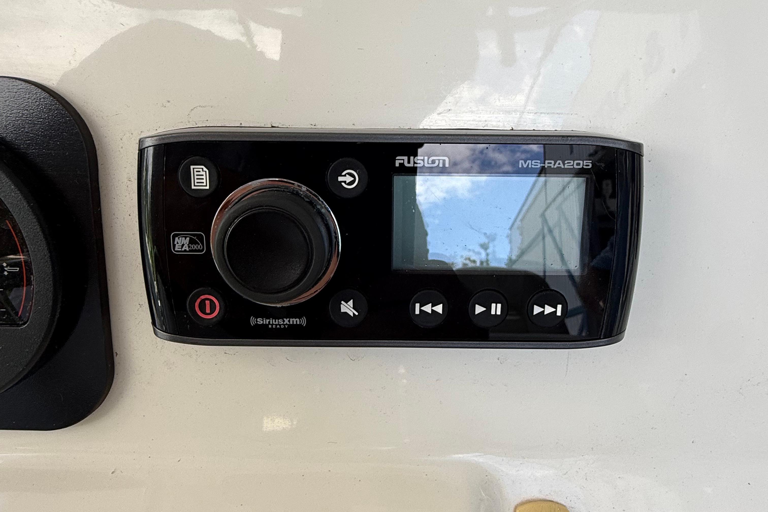 Fusion MS-RA205 marine stereo on 2008 Century 2901 Center Console boat.