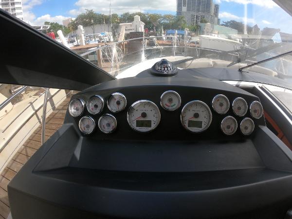 Dashboard of a 2017 Jeanneau NC 11 boat with multiple gauges and controls.