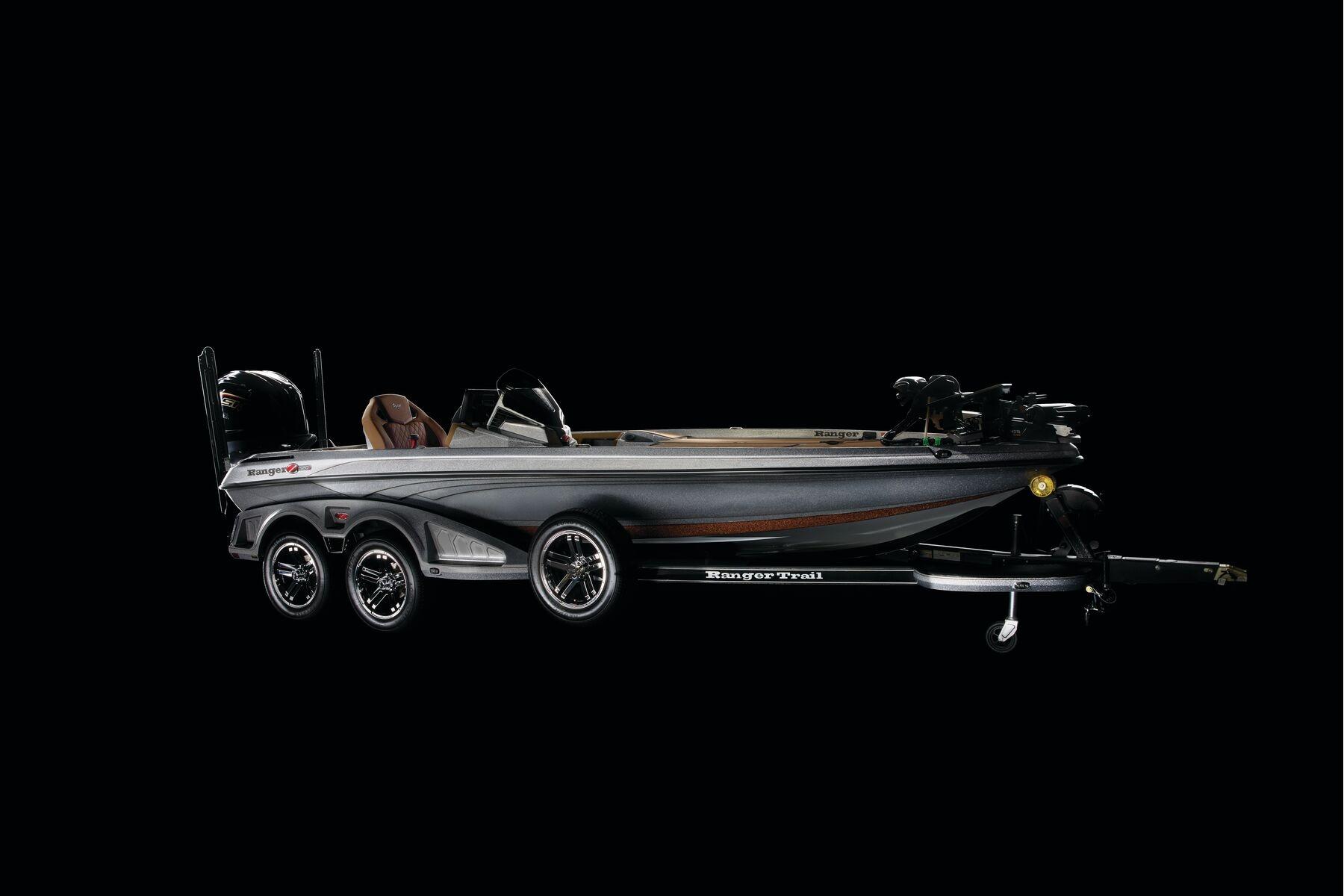 Manufacturer Provided Image: 2026 Ranger Z520R Ultra boat on trailer, sleek design, black background.