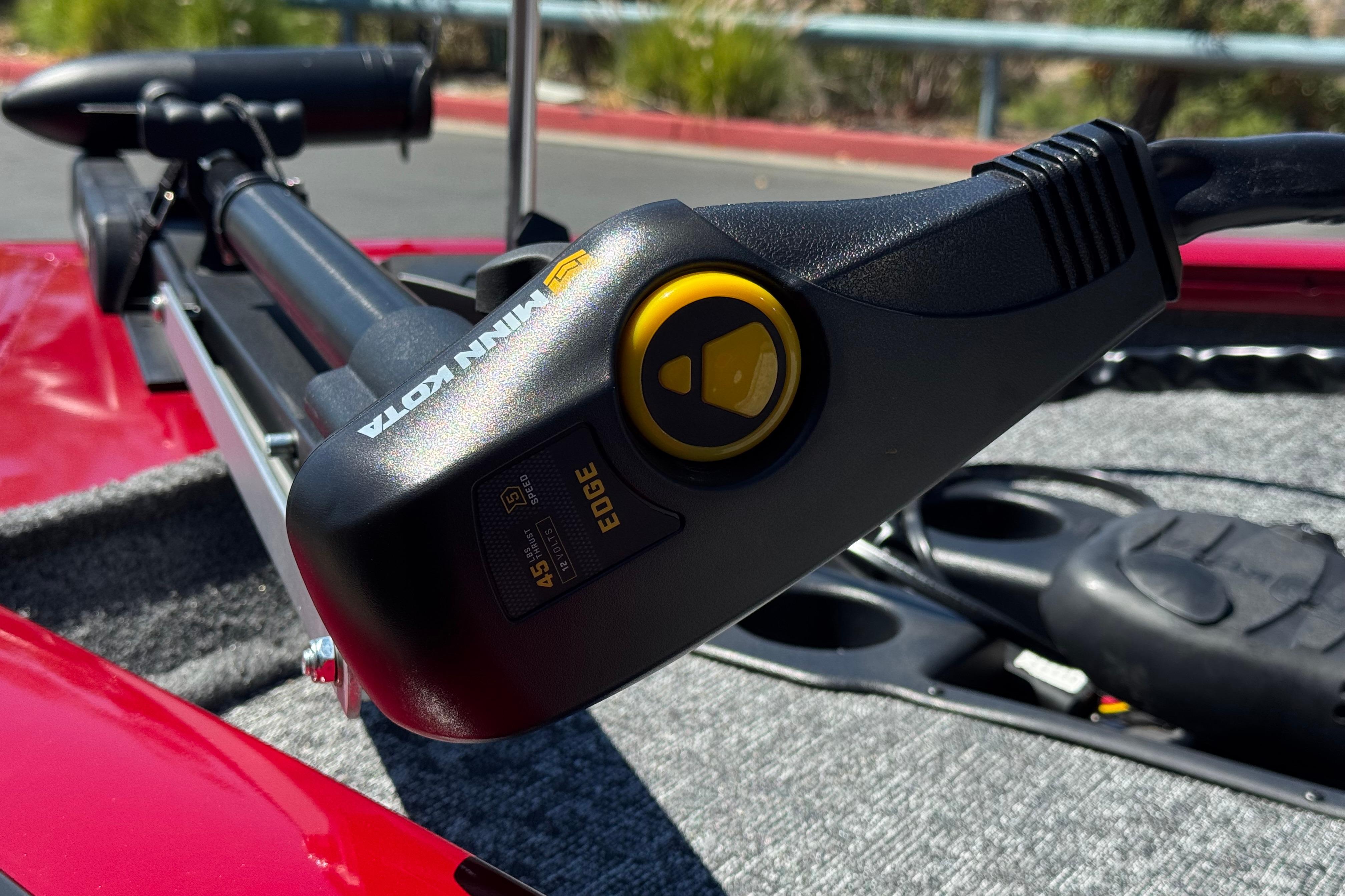 Close-up of Minn Kota trolling motor on 2025 Tracker Pro Team 175 TXW boat.