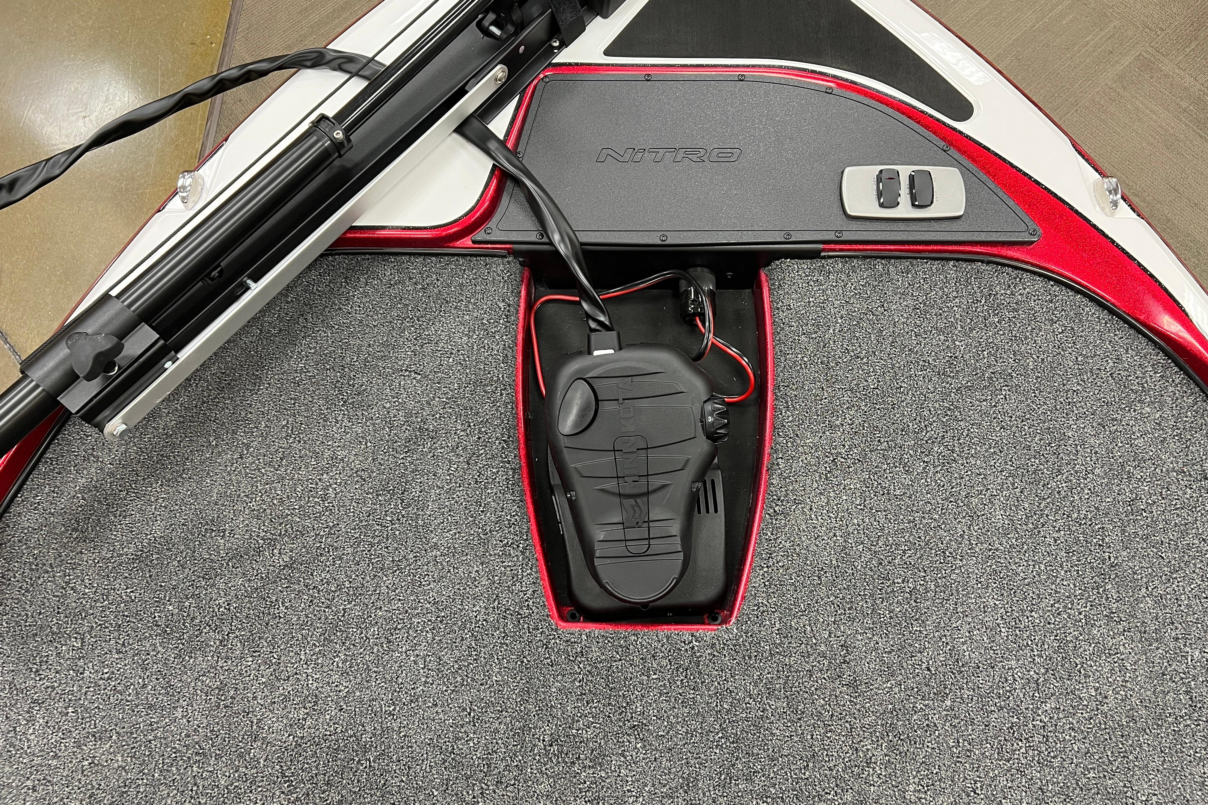 2026 Nitro Z17 boat interior with control panel and wiring.