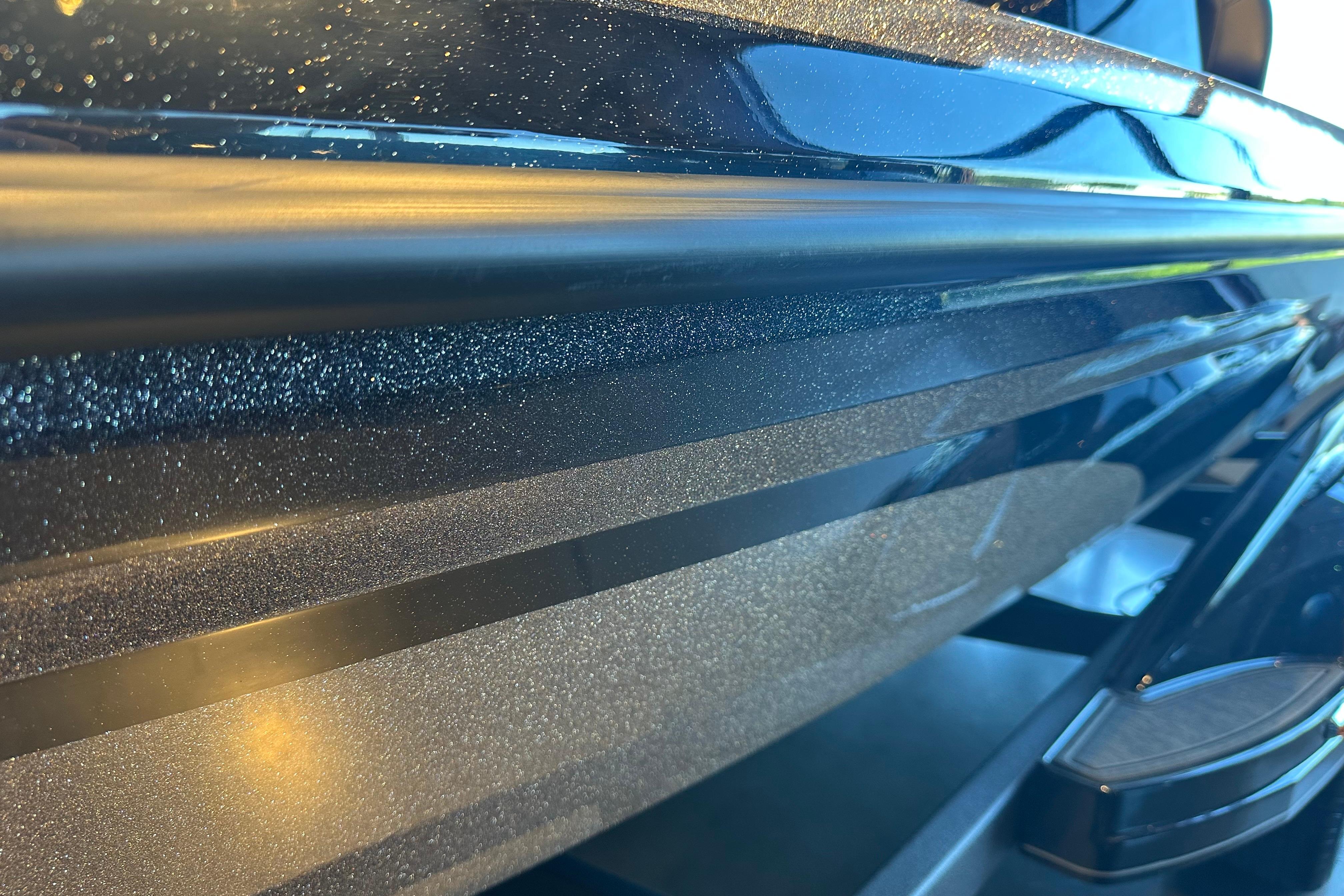 Close-up of 2026 Nitro Z19 XL boat's sleek, shimmering exterior finish.