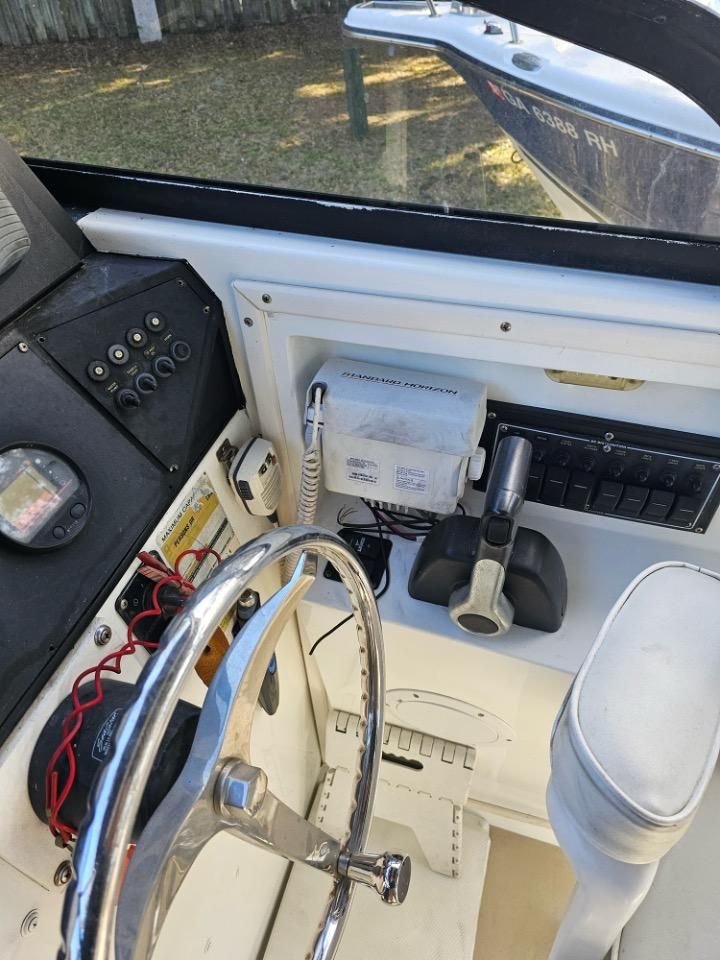 Interior view of a 1991 Pro-Line Cuddy Cabin boat.