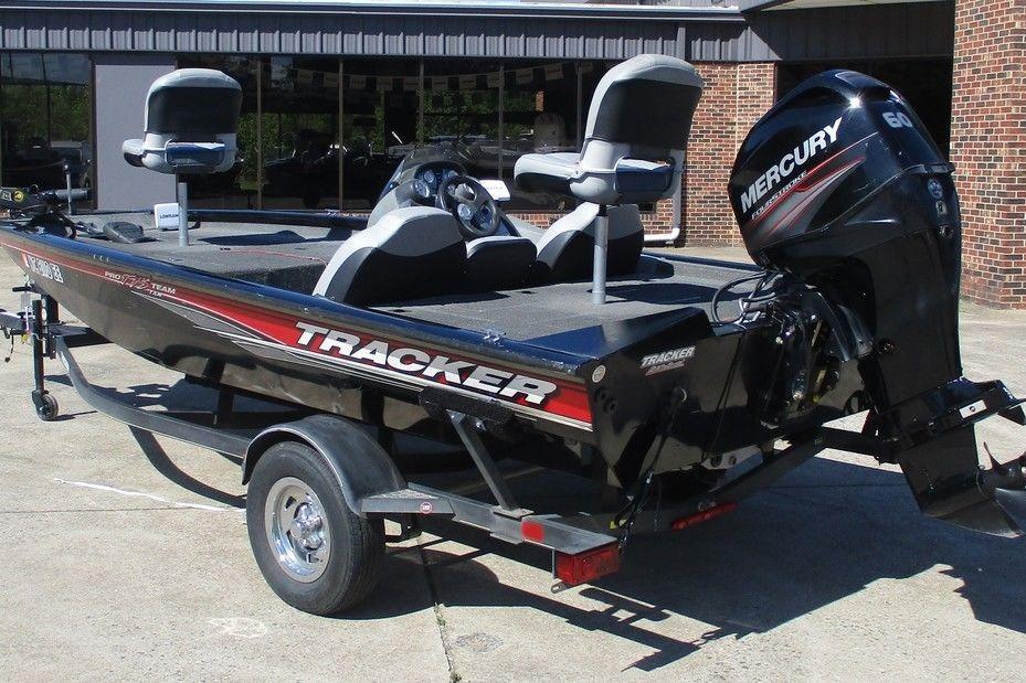 2017 Tracker Pro Team 175 TXW boat with Mercury engine on trailer.