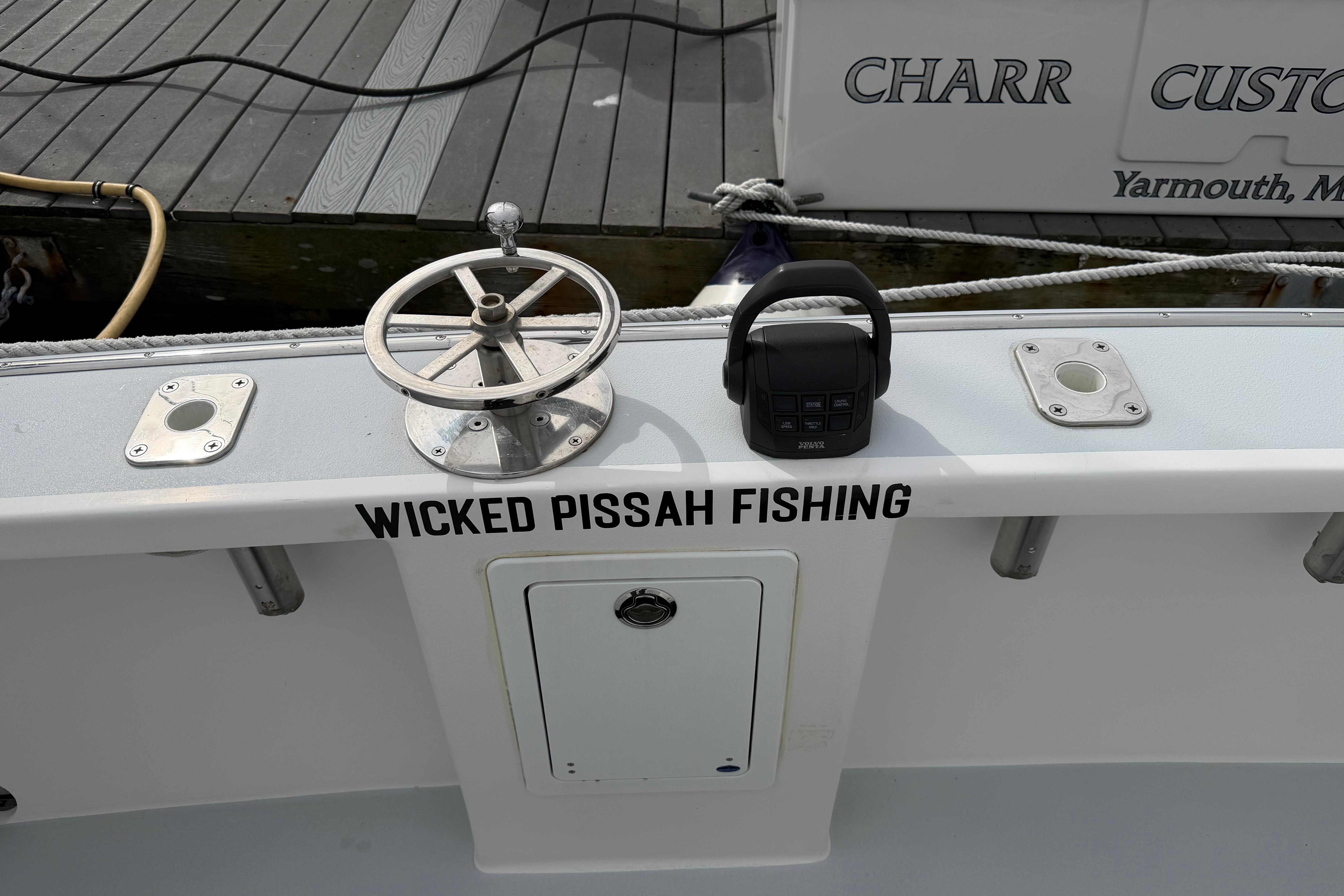 2018 H&H Marine Osmond Beal boat with "Wicked Pissah Fishing" text on deck.