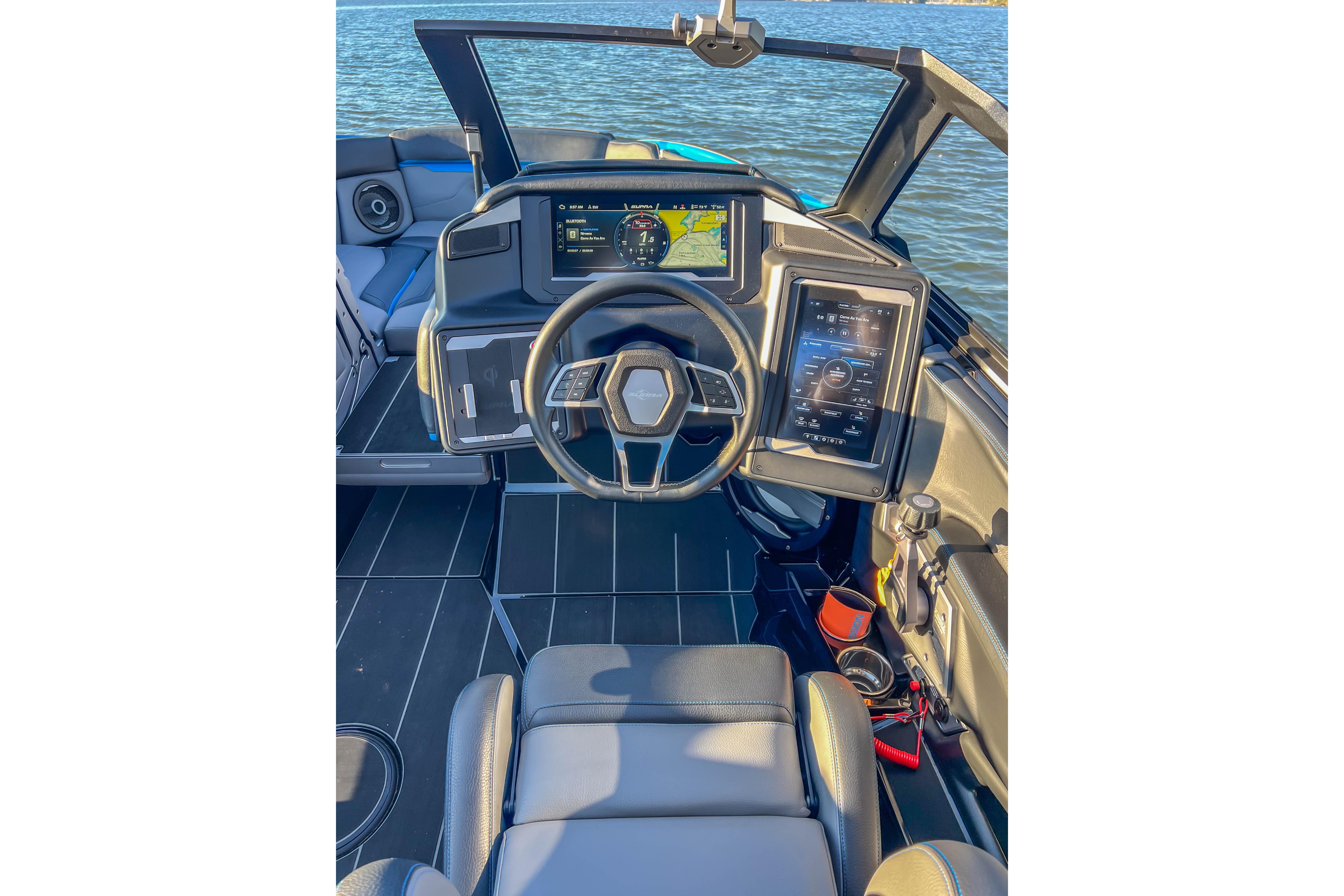 2024 Supra SV 400 boat dashboard with advanced navigation and control systems.