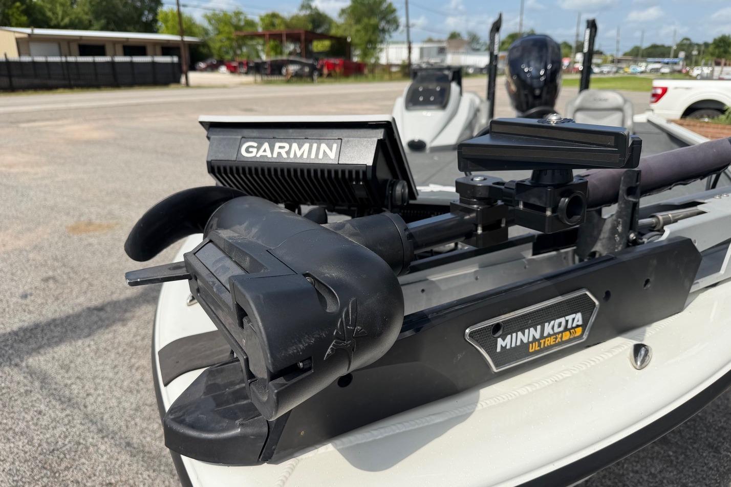2024 Avid 21 XB Elite boat with Garmin and Minn Kota Ultrex equipment.