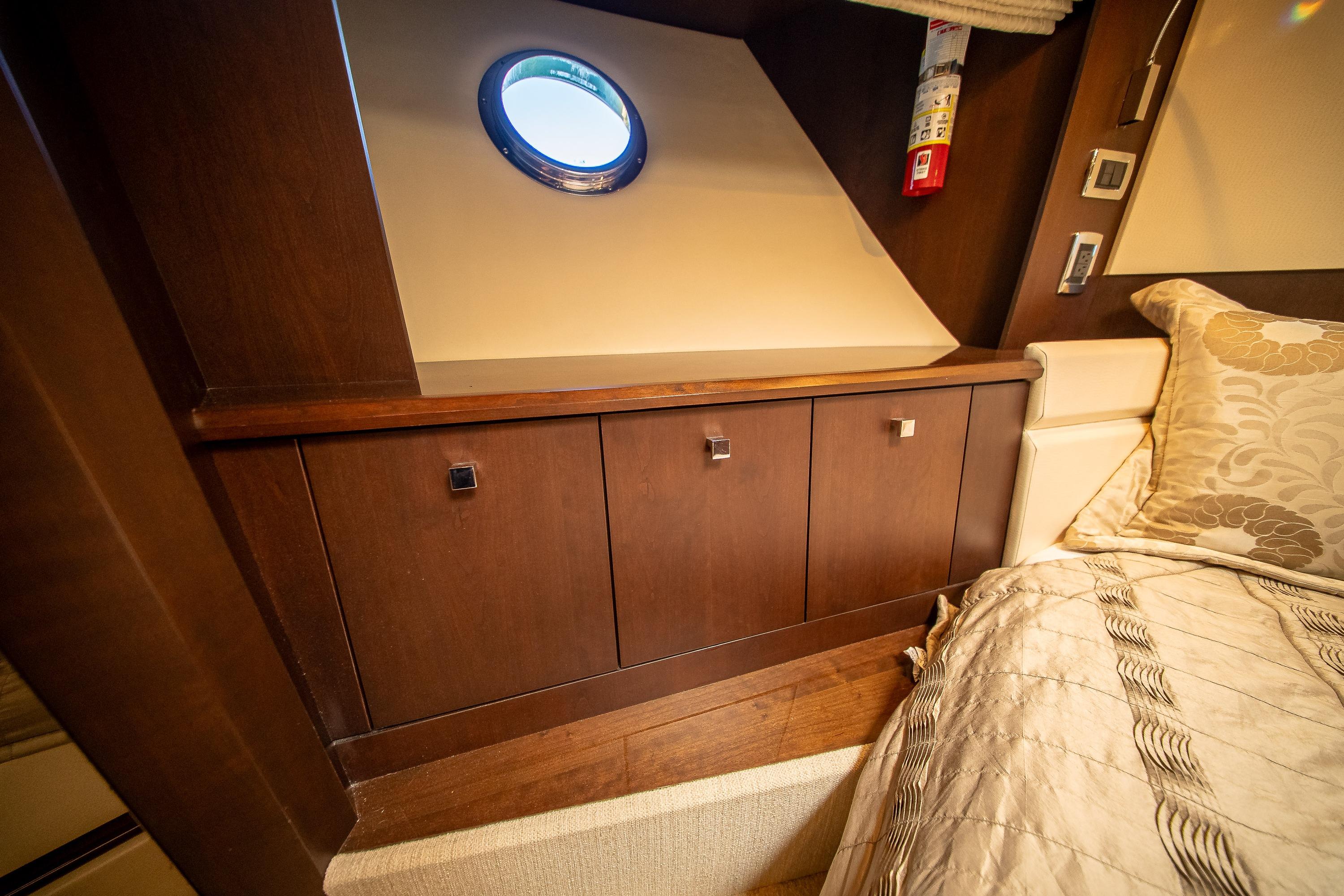 Cabinets in VIP cabin to port.