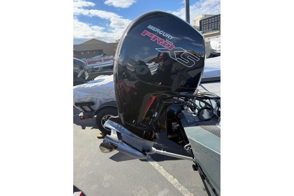 2026 Ranger RT198P boat with Mercury Pro XS outboard motor in a sunny setting.