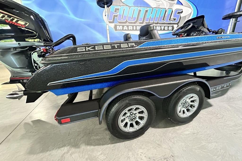 2026 Skeeter ZX200 boat with dual-axle trailer at Foothills Marine Center.