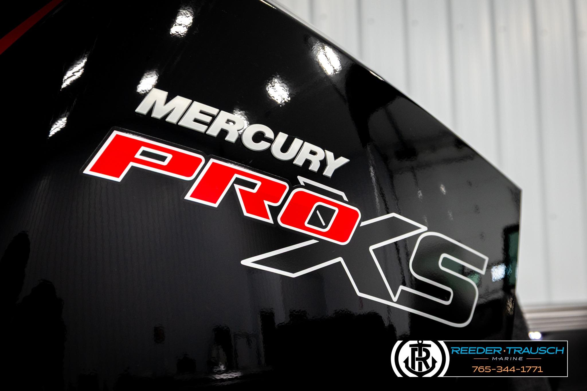 Mercury Pro XS logo on a 2026 Lund 1975 Tyee boat.