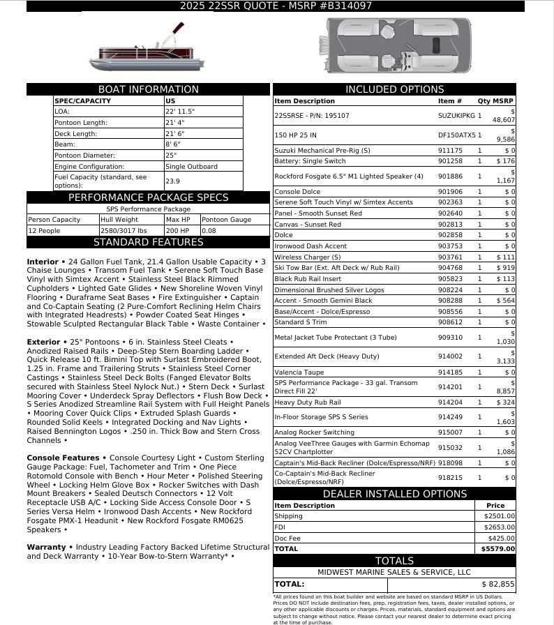 2026 Bennington 22 SSR Base - 4