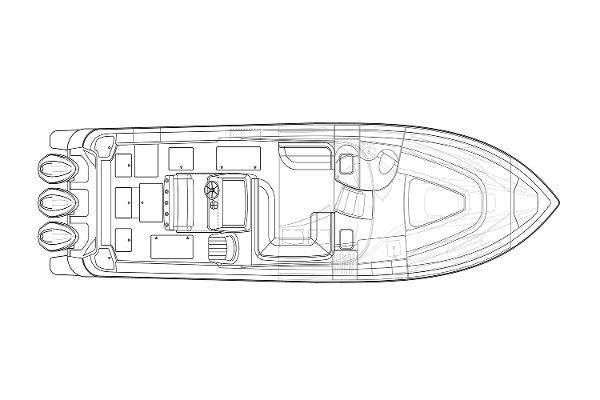 Manufacturer Provided Image: Top view blueprint of 2021 Intrepid 409 Valor boat layout.